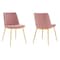 Armen Living Messina Modern Pink Velvet and Gold Metal Leg Dining Room Chairs, PK2 LCMSSIGLPNK - alternate 1